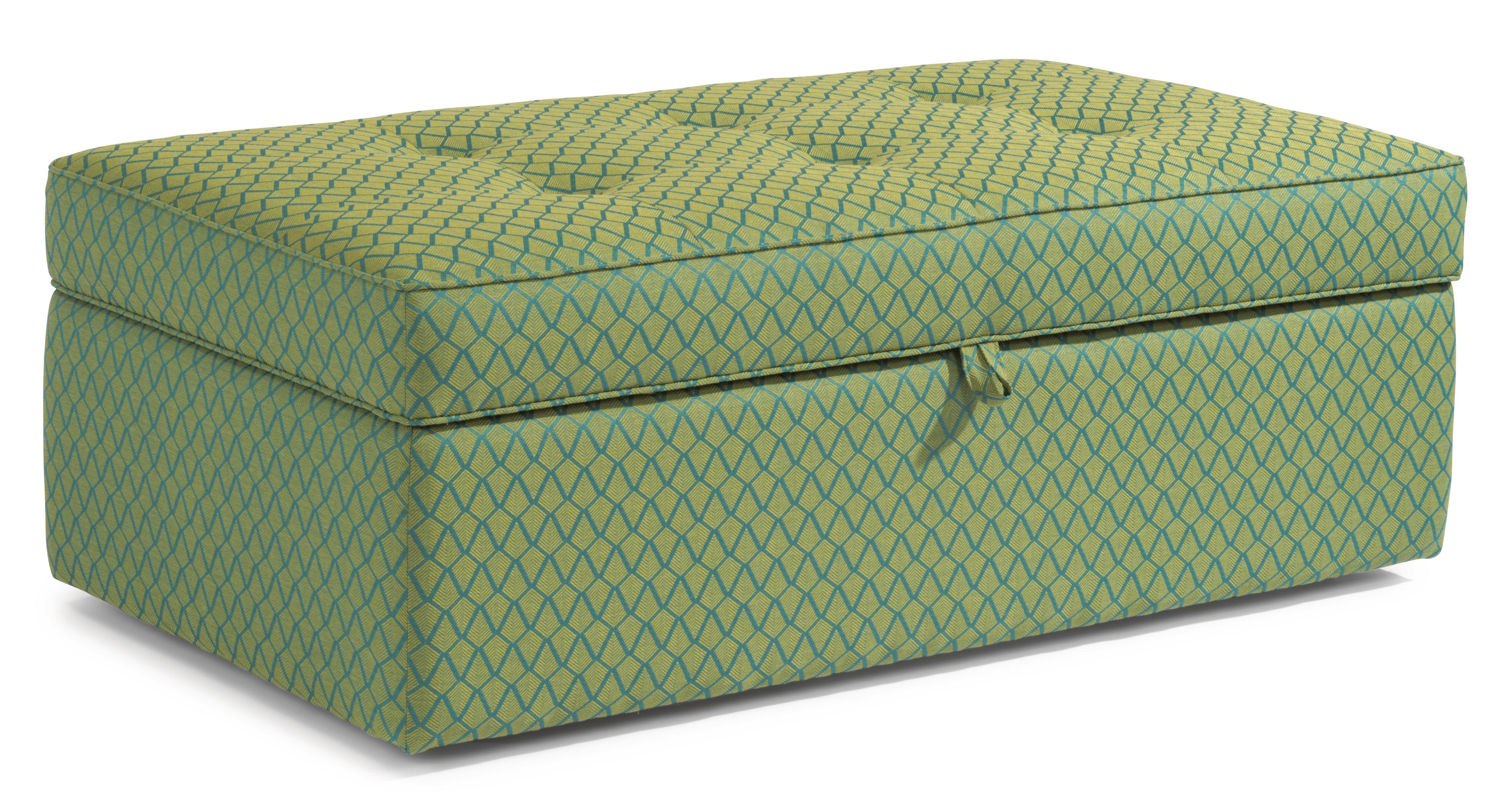 Flexsteel Accents Daphne Rectangular Storage Ottoman Rooms and Rest Ottomans